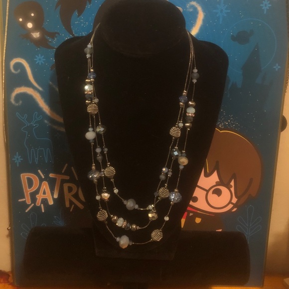 Color  Blue Beaded Necklace - Picture 3 of 4